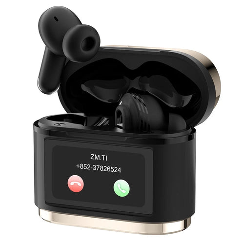 BD2 Smart Digital Display Touch Screen Wireless Bluetooth-compatible Headset ANC+ENC Noise Cancelling - Gold - 1