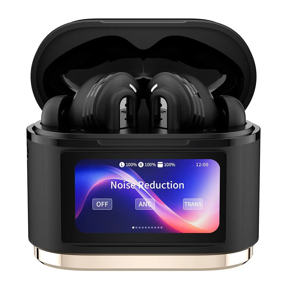 BD2 Smart Digital Display Touch Screen Wireless Bluetooth-compatible Headset ANC+ENC Noise Cancelling - Gold - 2