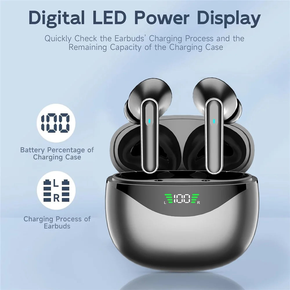 DP4 HiFi Sound Bluetooth-compatible Earphones Noise Reduction Wireless In-Ear Headphones - Black - 7