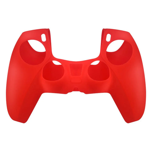 DATA FROG for Sony Playstation 5 Console Protective Case Solid Color Anti-Slip Silicone Cover - Red - 1