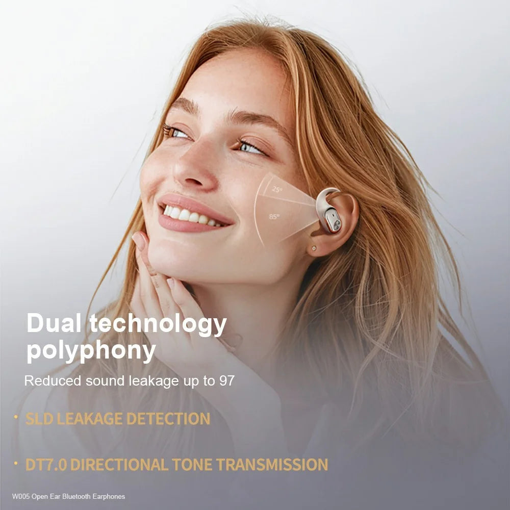 XUNDD W005 1 Pair Open-Ear Earphones Bluetooth-compatible 5.4 Earbuds with Earhooks - Black - 5