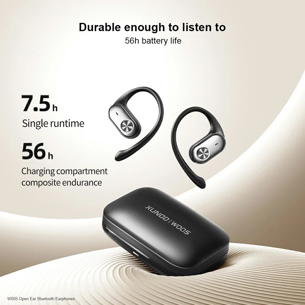 XUNDD W005 1 Pair Open-Ear Earphones Bluetooth-compatible 5.4 Earbuds with Earhooks - Black - 6