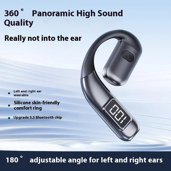 V700 Wireless Earbuds Bluetooth-compatible 5.5 Sports Earphones with Earhooks LED Power Display - Black - 2