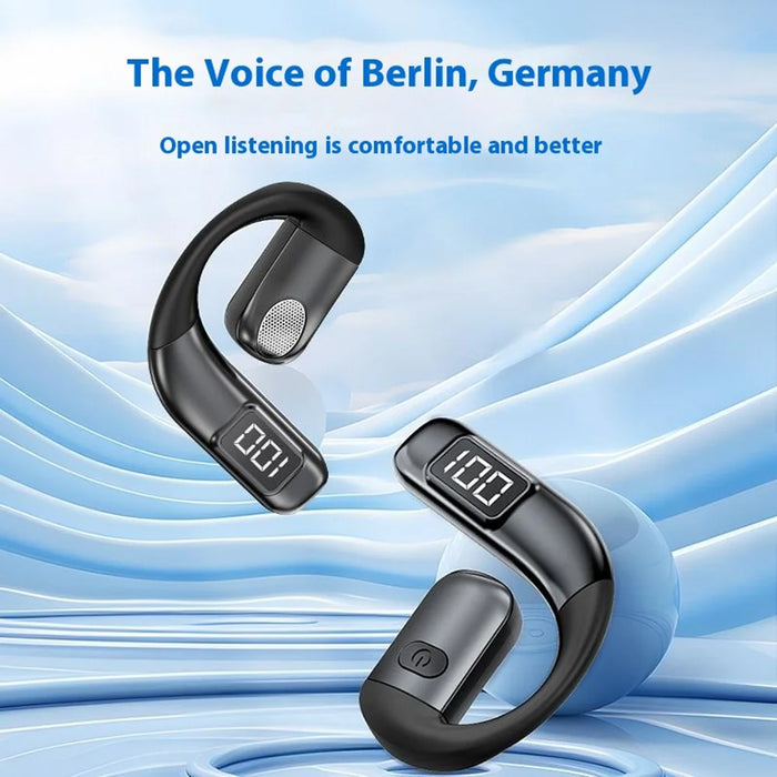 V700 Wireless Earbuds Bluetooth-compatible 5.5 Sports Earphones with Earhooks LED Power Display - Black - 3