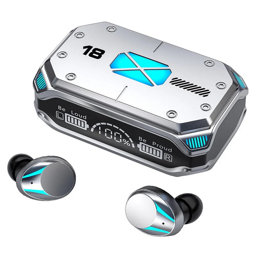 M41 Bluetooth-compatible Earphones CVC8.0 Noise Reduction Gaming Wireless Earbuds with RGB Light Charging Case - 1