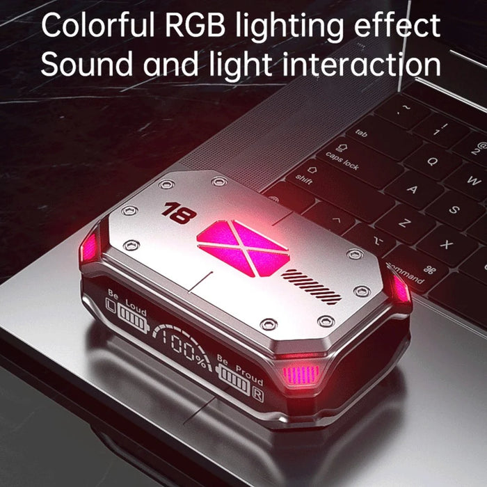 M41 Bluetooth-compatible Earphones CVC8.0 Noise Reduction Gaming Wireless Earbuds with RGB Light Charging Case - 3