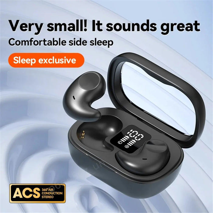 M51 Mini Bluetooth-compatible Earphones Noise Reduction Wireless Sleep Earbuds with Charging Case for Side Sleepers - Black - 5