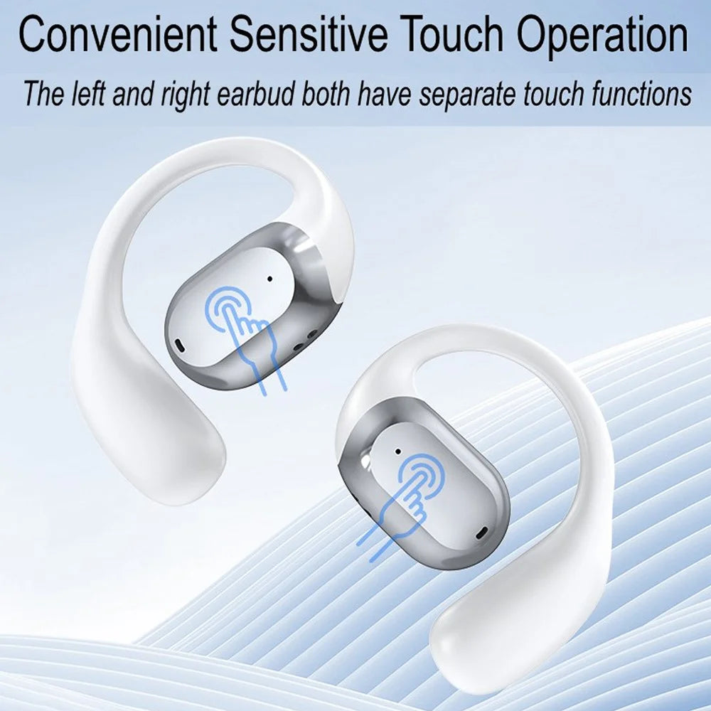JS371 Bluetooth-compatible 5.4 Headphones Sport Earhooks Wireless Noise Reduction Earphones with Charging Case - Black - 4