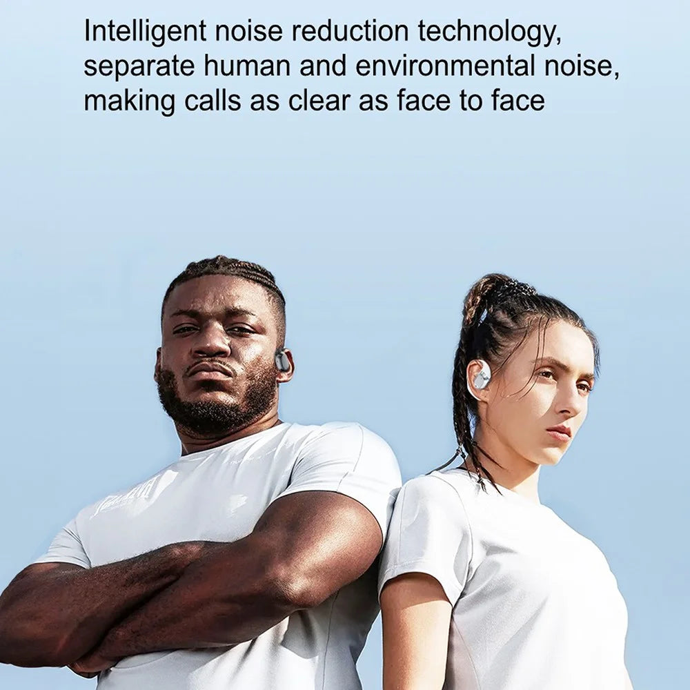 JS371 Bluetooth-compatible 5.4 Headphones Sport Earhooks Wireless Noise Reduction Earphones with Charging Case - Black - 7