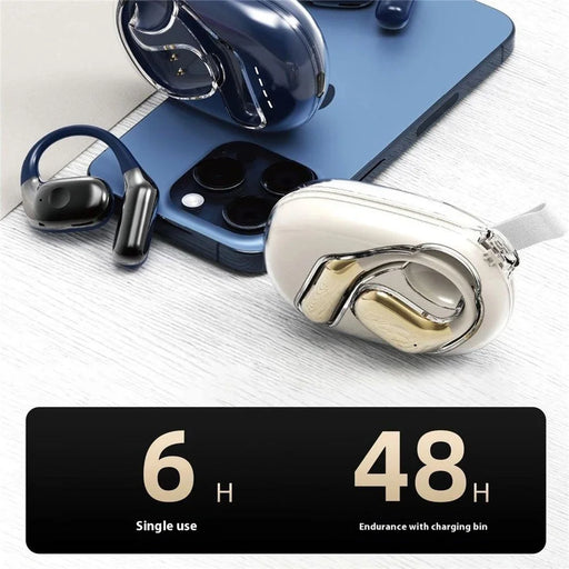 DUDAO U17Max OWS Bluetooth-compatible Earphone Ear Hanging Touch Sports Music Calls Headset - Apricot - 2