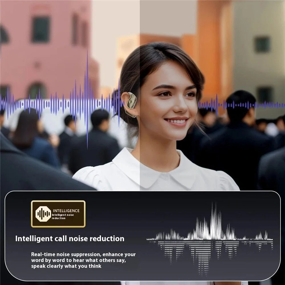 DUDAO U17Max OWS Bluetooth-compatible Earphone Ear Hanging Touch Sports Music Calls Headset - Apricot - 5