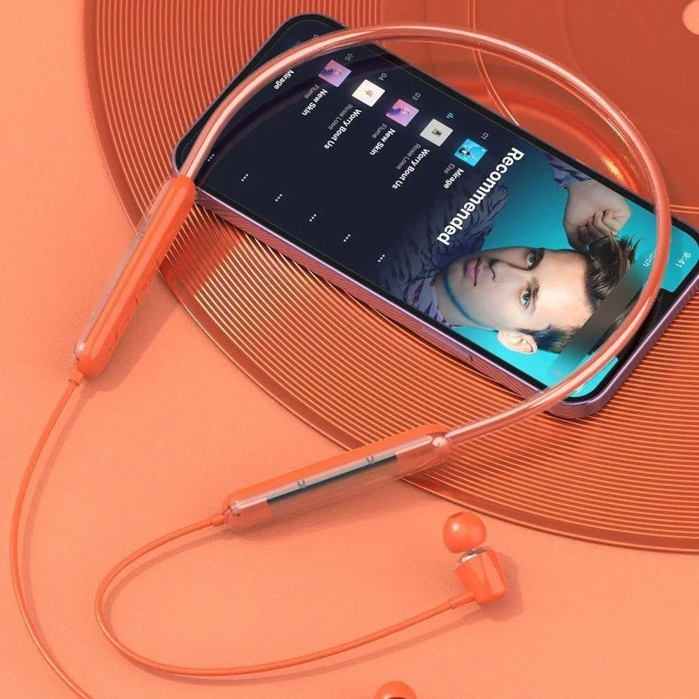 DUDAO U5Pro In-Ear Neckband Bluetooth-compatible 5.3 Headset Sport Running Wireless Stereo Music Earphone - Orange - 4