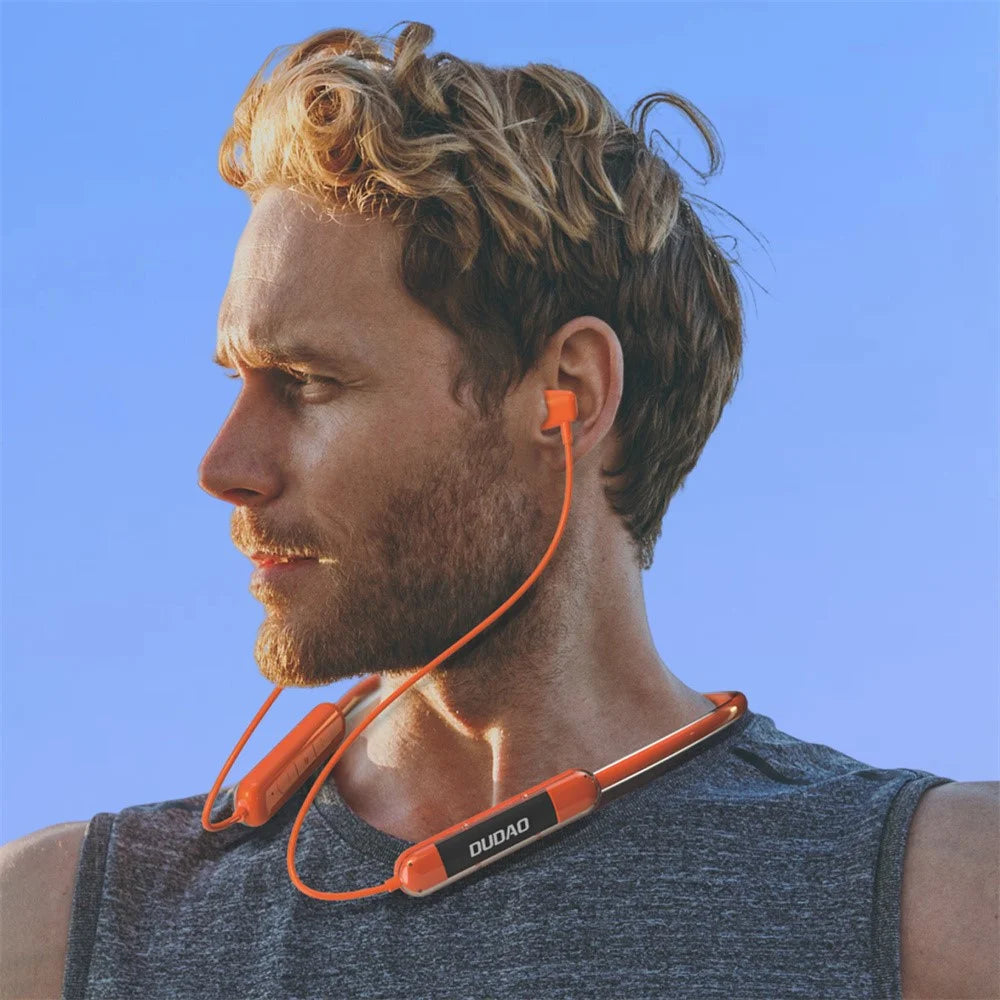 DUDAO U5Pro Semi-In-Ear Neckband Bluetooth-compatible 5.3 Headset Sport Running Wireless Stereo Music Earphone - Orange - 7