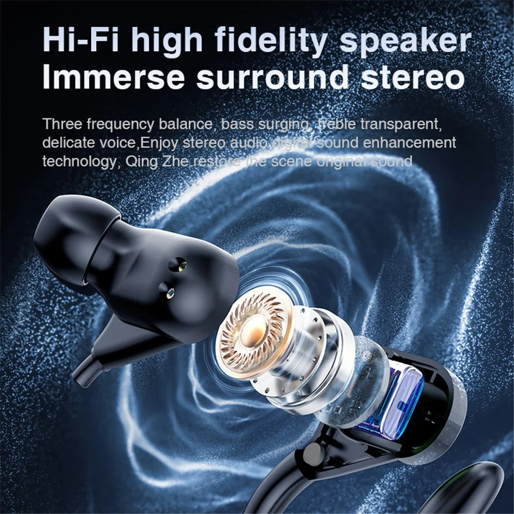 SP16 TWS Bluetooth-compatible Earphones Earhook In-Ear Wireless Music Headset with Digital Display Charging Box - Black - 3
