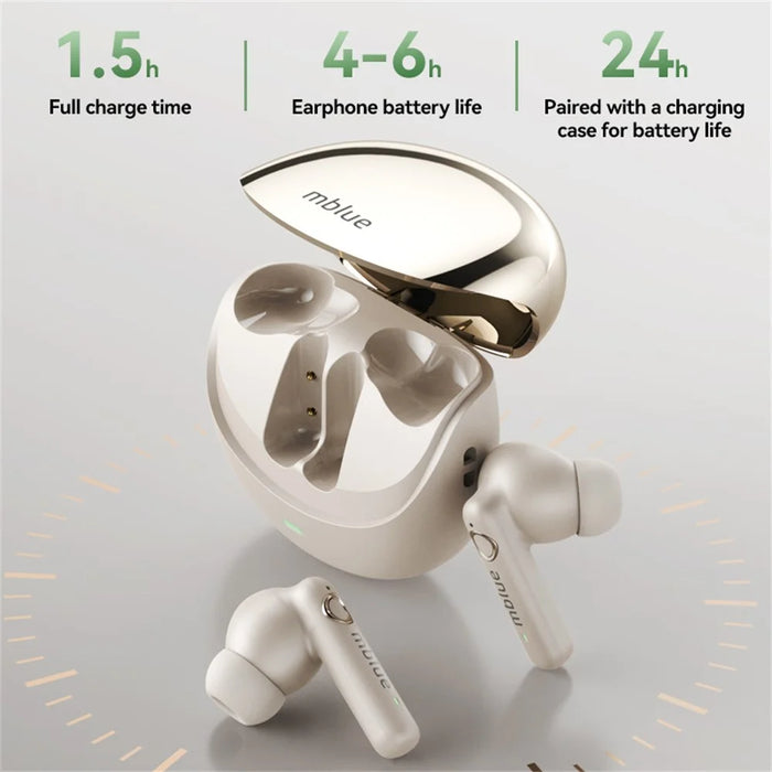 MBLUE AR09 TWS Bluetooth-compatible 5.4 In-Ear Earphones Low Latency Wireless Music Headset - Black - 5