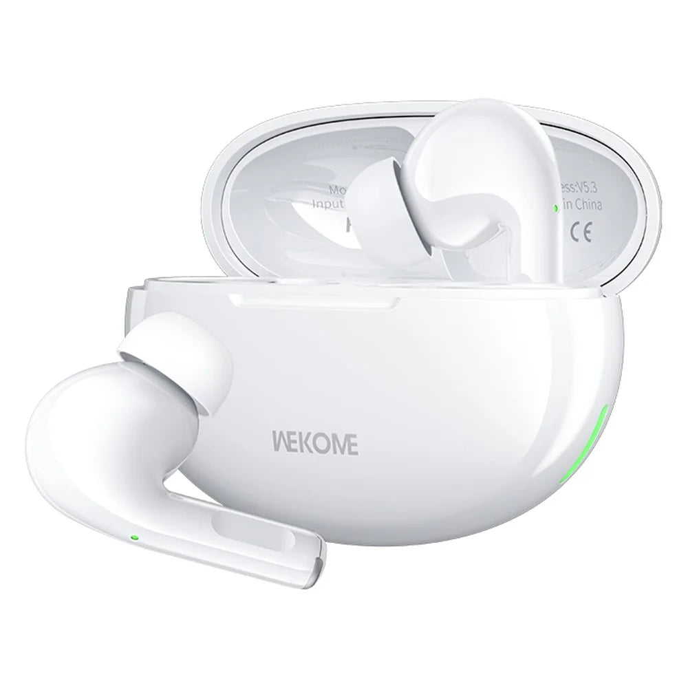 WEKOME WS-16 Bluetooth-compatible Headset Wireless Headphone Pebble Stone Sports Earphone with Charging Case - White - 1