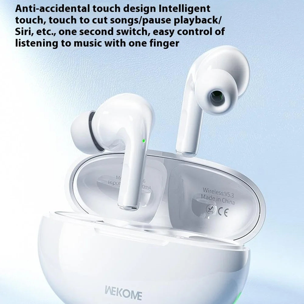 WEKOME WS-16 Bluetooth-compatible Headset Wireless Headphone Pebble Stone Sports Earphone with Charging Case - White - 5