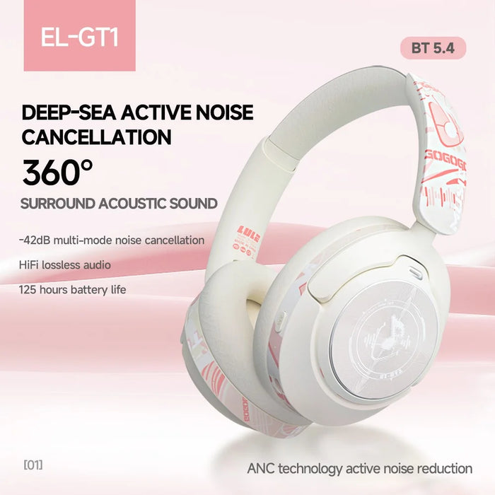 EL-GT1 Wireless Stereo Bluetooth-compatible Headphone Over-Ear ANC Gaming Music Headset - Black - 3