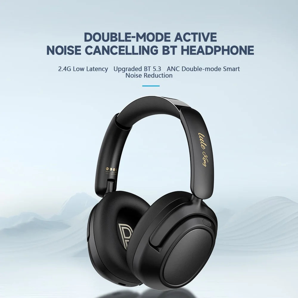 LULE King 2.4G Wireless Bluetooth-compatible Stereo Headphone Over-Ear Noise Reduction Gaming Music Headset - Black - 2