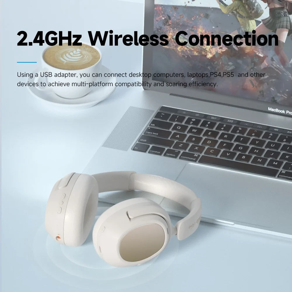 LULE King 2.4G Wireless Bluetooth-compatible Stereo Headphone Over-Ear Noise Reduction Gaming Music Headset - Black - 4