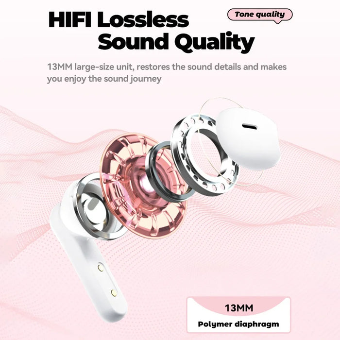 GS-T1 TWS Bluetooth-compatible 5.4 Earphones Creative Backpack Charging Box Wireless Music Headset - Pink - 3