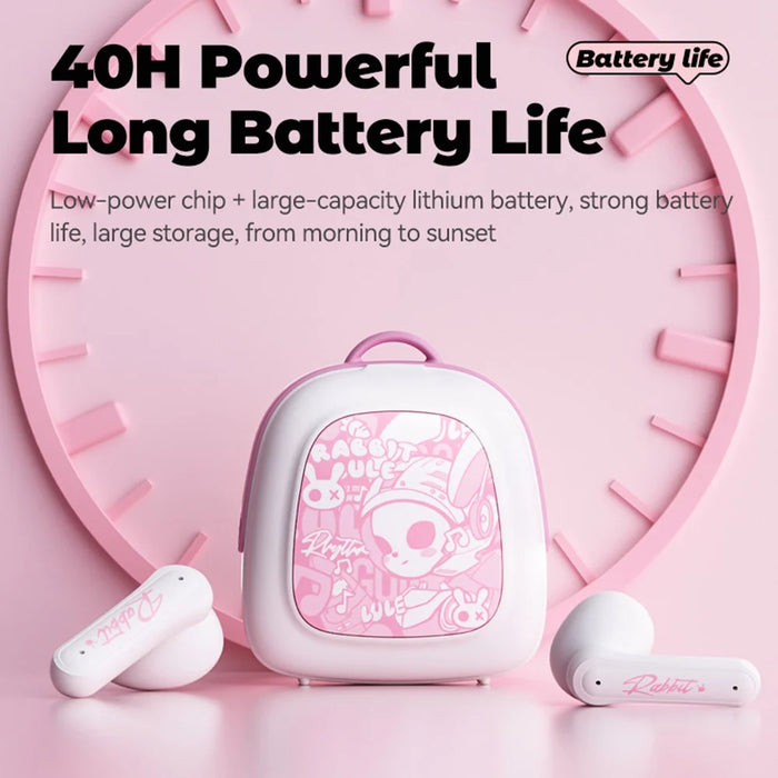 GS-T1 TWS Bluetooth-compatible 5.4 Earphones Creative Backpack Charging Box Wireless Music Headset - Pink - 7