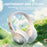 EL-GT2 ANC Noise Cancellation Bluetooth-compatible Headphone Wireless Over-Ear Gaming Music Headset - White - 3