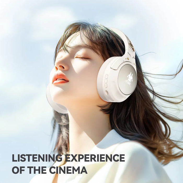 EL-GT2 ANC Noise Cancellation Bluetooth-compatible Headphone Wireless Over-Ear Gaming Music Headset - White - 5