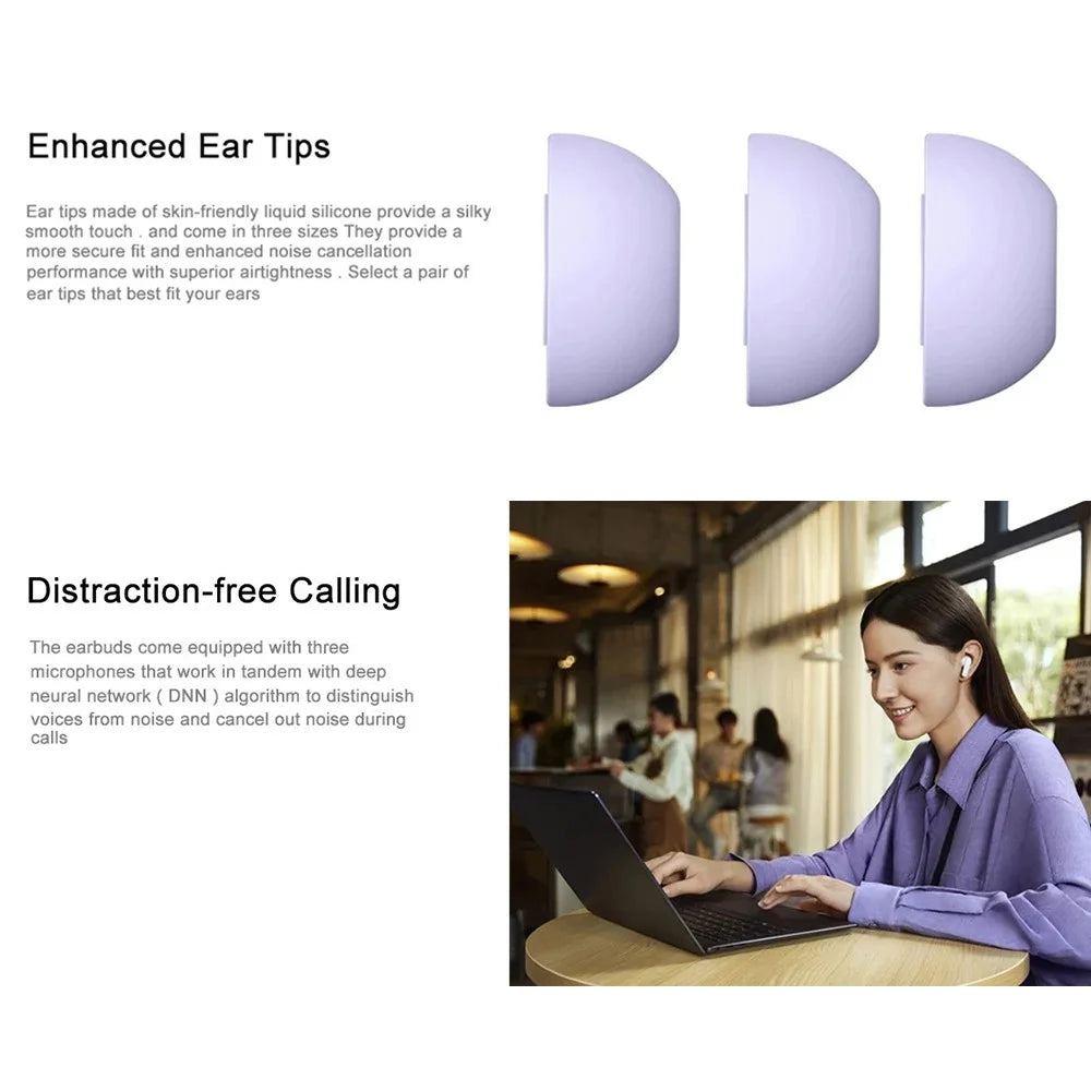 HUAWEI Freebuds 6i TWS Bluetooth-compatible In-Ear Earphones ANC Noise Cancellation Wireless Music Headset (Chinese Version) - Purple - 4