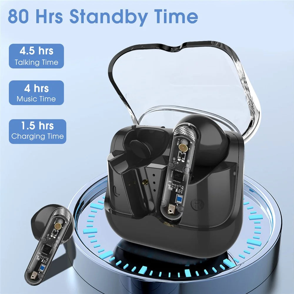 AKZ-S26 Bluetooth-compatible 5.3 TWS Headphones Waterproof Wireless Sports Earphones - Black - 5
