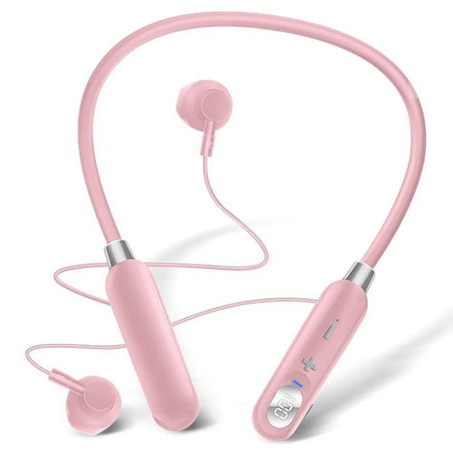 AKZ-R18 ENC Noise Canceling Bluetooth-compatible Headphones Power Display Sports Wireless Earphones - Pink - 1