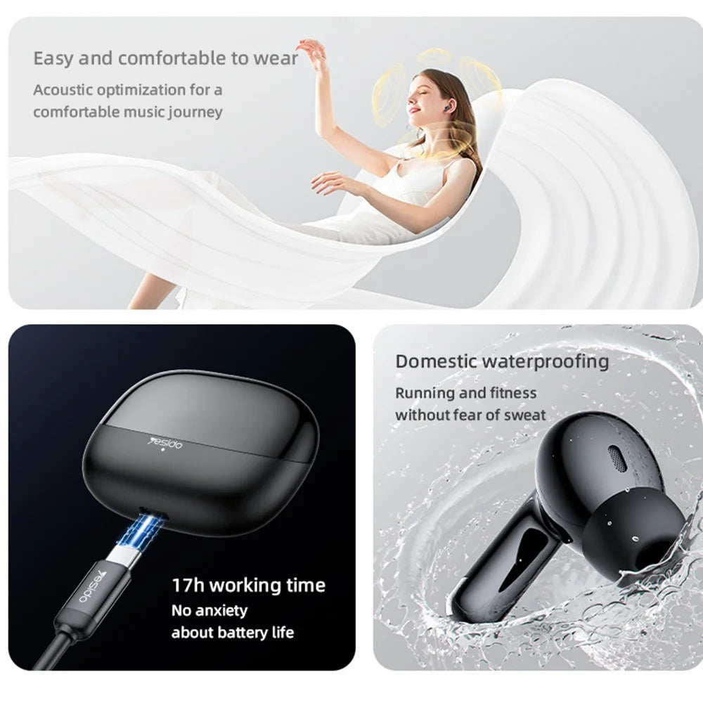 YESIDO TWS26 Deep Bass In-Ear Headphones TWS Bluetooth-compatible 5.3 Earbuds - 6