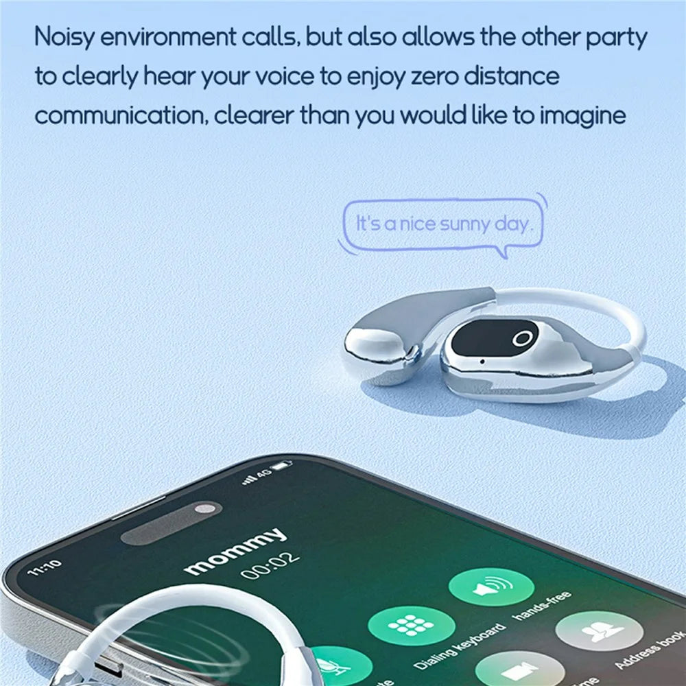 XG99 OWS Wireless Bluetooth-compatible Earphones Digital Display Sport Ear Hook Music Call Headset - White - 2