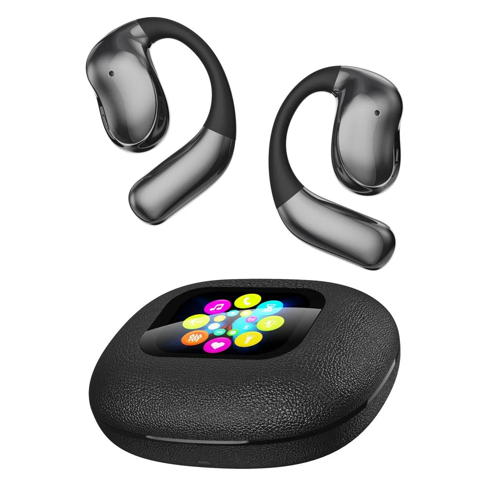 YJ33 Bluetooth-compatible Earphones Noise Reduction Wireless Earhooks with Touch Control Charging Case - Black - 1
