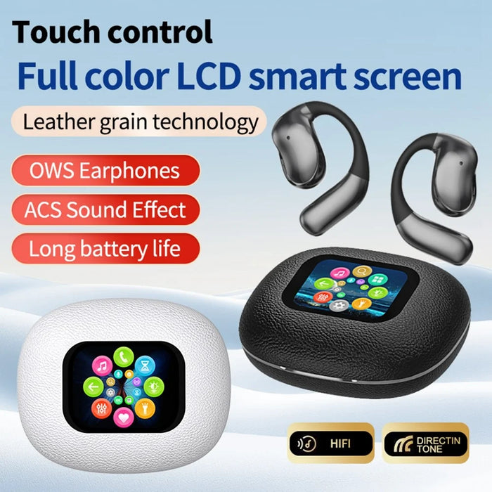 YJ33 Bluetooth-compatible Earphones Noise Reduction Wireless Earhooks with Touch Control Charging Case - Black - 2