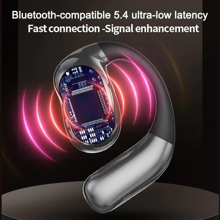 YJ33 Bluetooth-compatible Earphones Noise Reduction Wireless Earhooks with Touch Control Charging Case - Black - 4