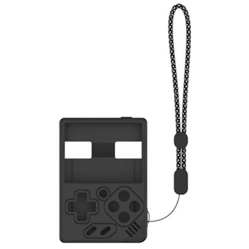 For Miyoo Mini V4 Handheld Console Silicone Protective Case with Wrist Strap - Black - 1