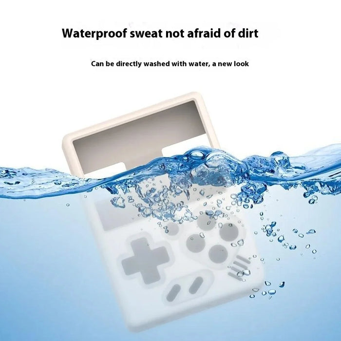 For Miyoo Mini V4 Handheld Console Silicone Protective Case with Wrist Strap - Black - 7