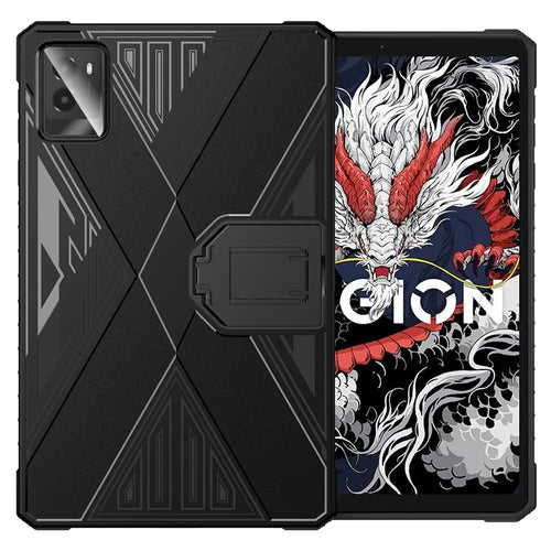 For Lenovo Legion Y700 (2024) TPU Case Kickstand Tablet Protective Cover - Black - 1