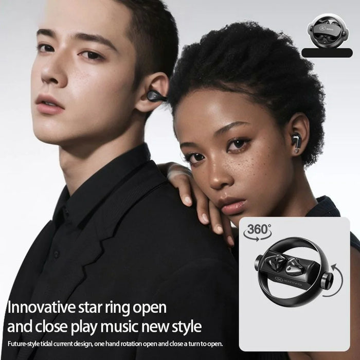 A20 2 Pairs ENC Noise Reduction Bluetooth-compatible 5.3 Wireless Earbuds with Rotating Charging Case - White - 3