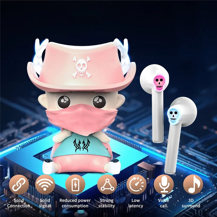 KOTION EACH RS3 Cartoon TWS Bluetooth-compatible Earbuds Noise Cancellation Gaming Earphones - Pink - 2