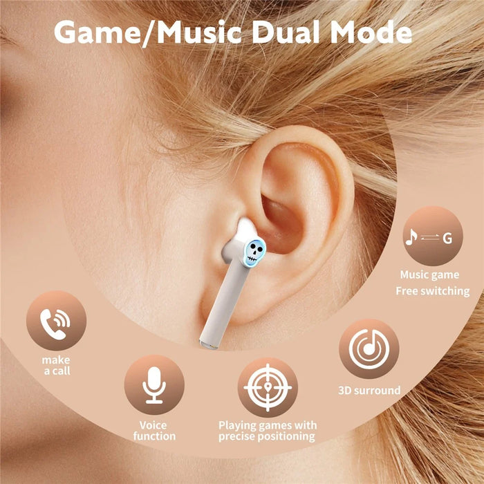 KOTION EACH RS3 Cartoon TWS Bluetooth-compatible Earbuds Noise Cancellation Gaming Earphones - Pink - 5