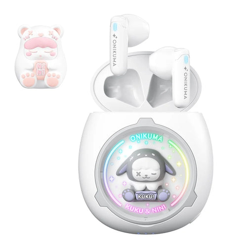 ONIKUMA T302 Cute Space Capsule Bluetooth-compatible Headset HiFi Music Wireless Earphones - White - 1