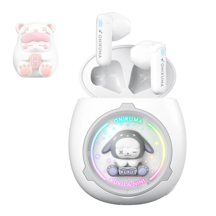 ONIKUMA T302 Cute Space Capsule Bluetooth-compatible Headset HiFi Music Wireless Earphones - White - 1
