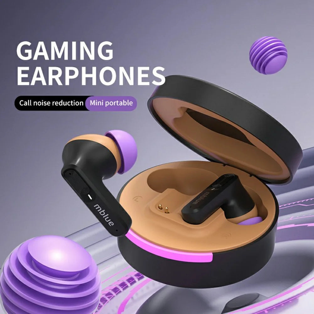 MBLUE AR03pro ANC Noise Cancellation Bluetooth-compatible 5.3 Earbuds Low Latency Gaming Earphones - Black - 2