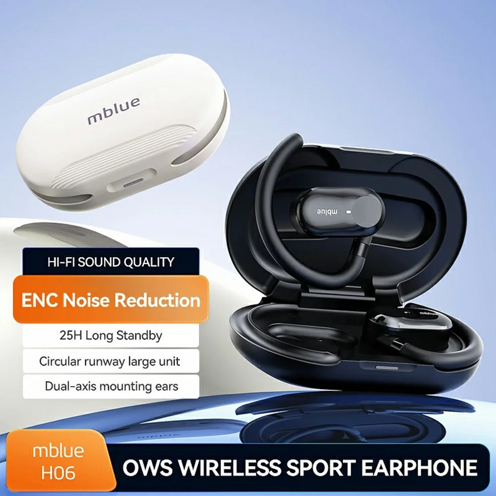 MBLUE H06 OWS Wireless Sports Earphones ENC Noise Reduction Bluetooth-compatible Headphones - Black - 2