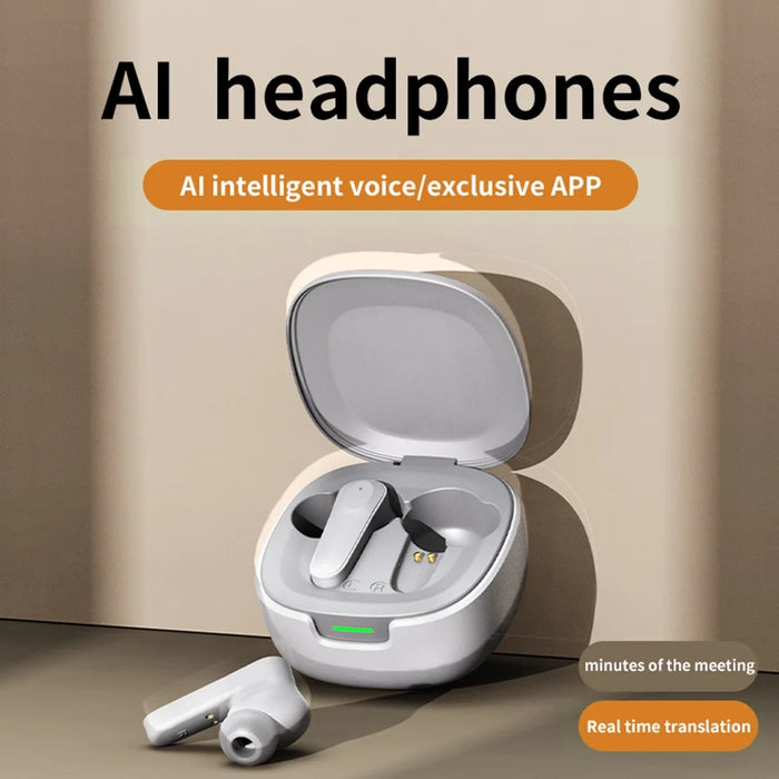A98 Bluetooth-compatible 5.4 Wireless Earphones AI Smart Multi-Language Translation Earbuds Real-Time Translator - Grey - 2
