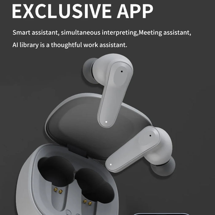 A98 Bluetooth-compatible 5.4 Wireless Earphones AI Smart Multi-Language Translation Earbuds Real-Time Translator - Grey - 4