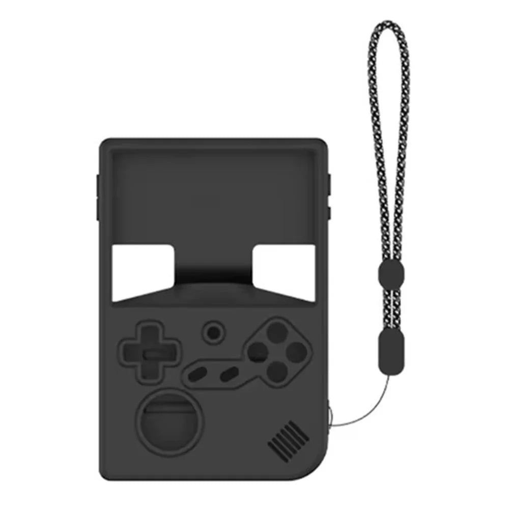 For ANBERNIC RG 40XXV Case Handheld Game Console Silicone Protective Cover with Wrist Strap - Black - 1