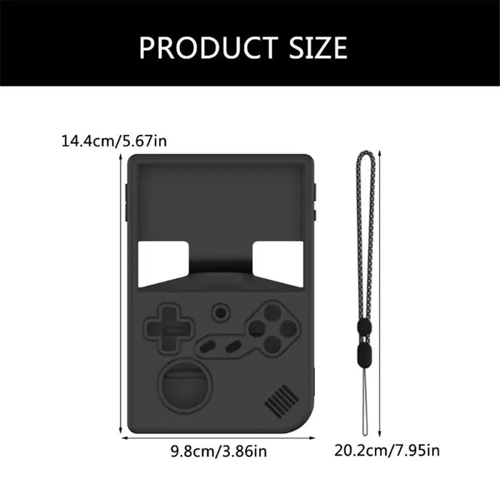 For ANBERNIC RG 40XXV Case Handheld Game Console Silicone Protective Cover with Wrist Strap - Black - 7